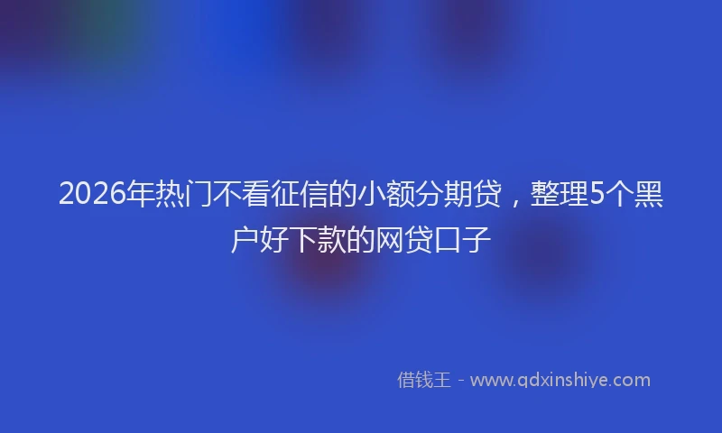 2026年热门不看征信的小额分期贷，整理5个黑户好下款的网贷口子