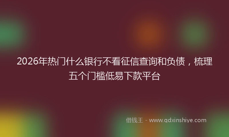 2026年热门什么银行不看征信查询和负债，梳理五个门槛低易下款平台