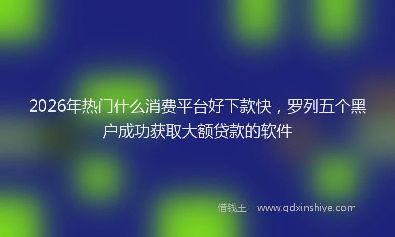 2026年热门什么消费平台好下款快，罗列五个黑户成功获取大额贷款的软件