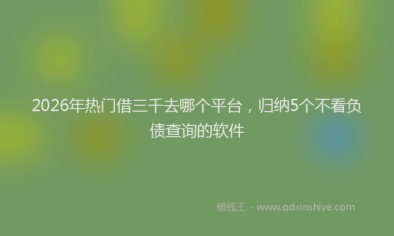 2026年热门借三千去哪个平台，归纳5个不看负债查询的软件