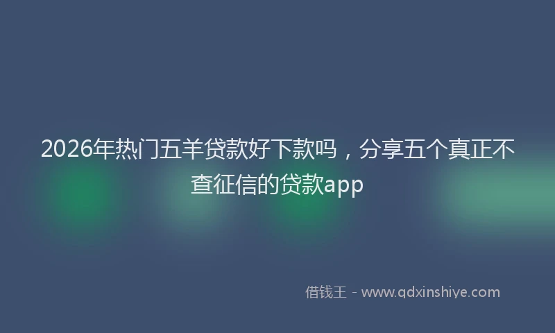2026年热门五羊贷款好下款吗，分享五个真正不查征信的贷款app