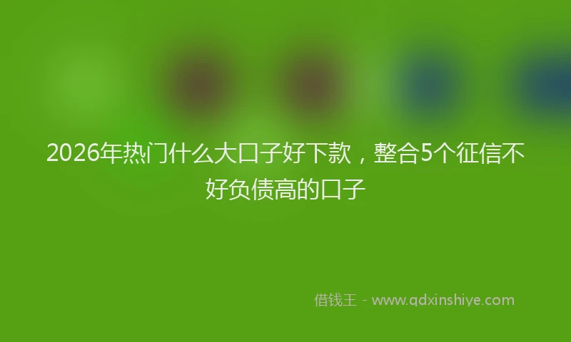 2026年热门什么大口子好下款，整合5个征信不好负债高的口子