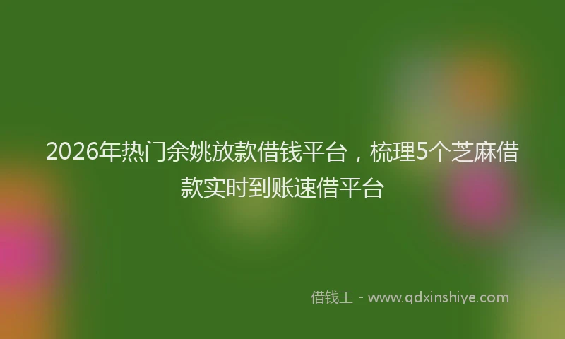 2026年热门余姚放款借钱平台，梳理5个芝麻借款实时到账速借平台