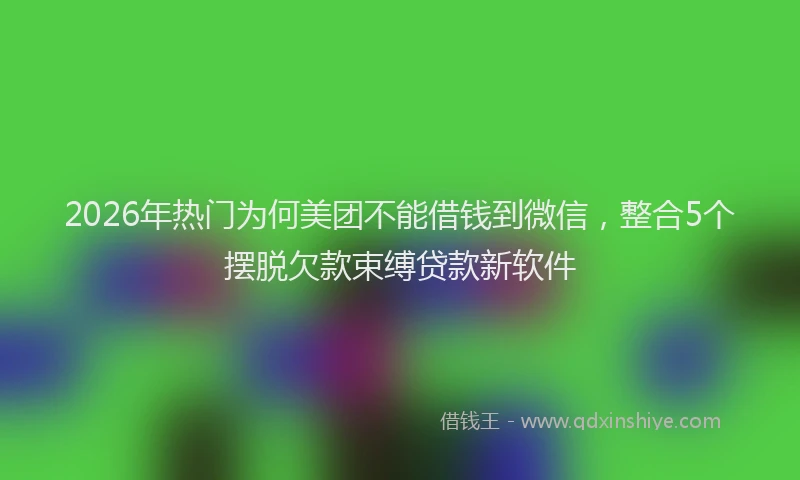 2026年热门为何美团不能借钱到微信，整合5个摆脱欠款束缚贷款新软件