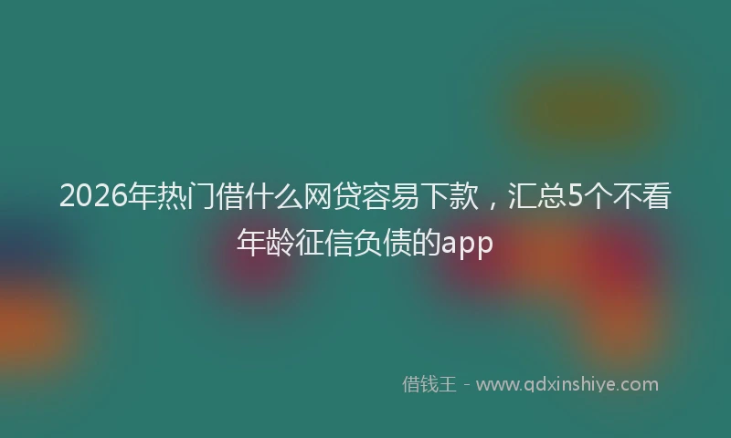 2026年热门借什么网贷容易下款，汇总5个不看年龄征信负债的app