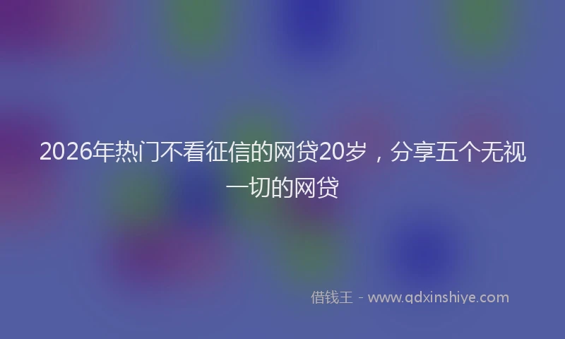2026年热门不看征信的网贷20岁，分享五个无视一切的网贷