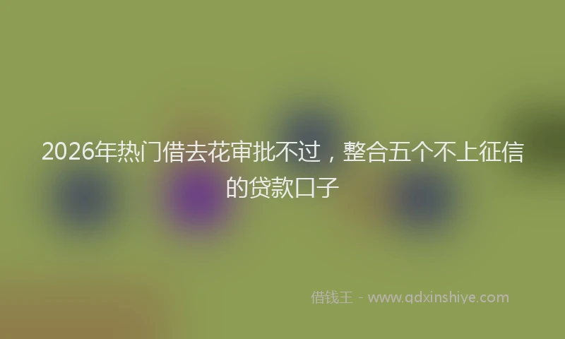 2026年热门借去花审批不过，整合五个不上征信的贷款口子