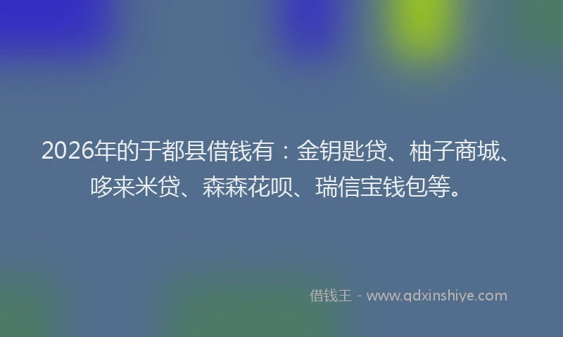 2026年的于都县借钱有：金钥匙贷、柚子商城、哆来米贷、森森花呗、瑞信宝钱包等。