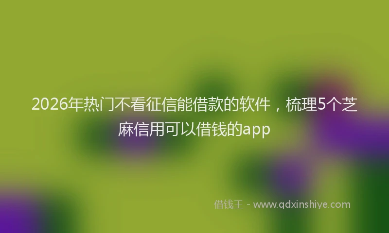 2026年热门不看征信能借款的软件，梳理5个芝麻信用可以借钱的app