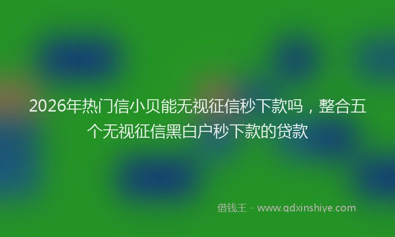 2026年热门信小贝能无视征信秒下款吗，整合五个无视征信黑白户秒下款的贷款