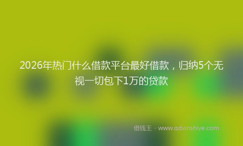 2026年热门什么借款平台最好借款，归纳5个无视一切包下1万的贷款