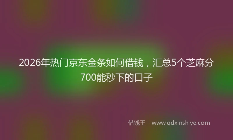 2026年热门京东金条如何借钱，汇总5个芝麻分700能秒下的口子