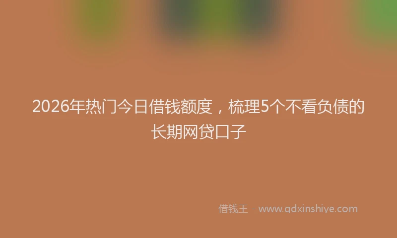 2026年热门今日借钱额度，梳理5个不看负债的长期网贷口子