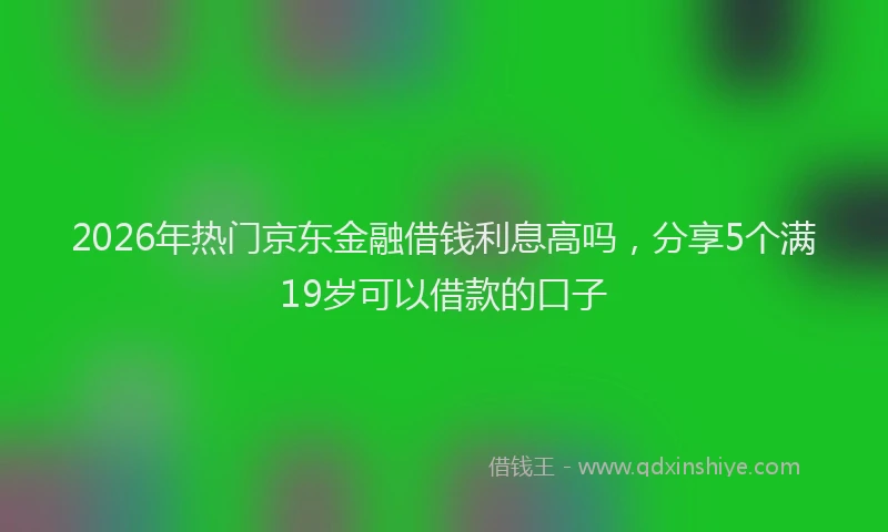 2026年热门京东金融借钱利息高吗，分享5个满19岁可以借款的口子