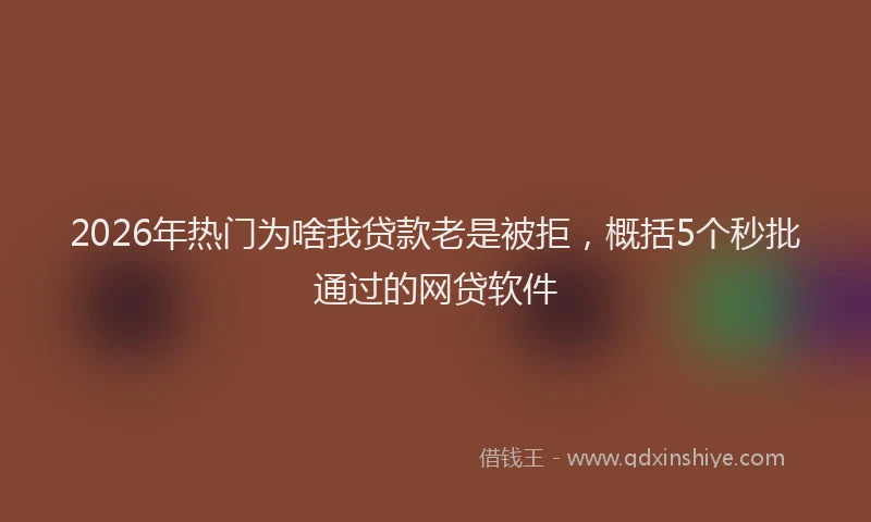 2026年热门为啥我贷款老是被拒，概括5个秒批通过的网贷软件
