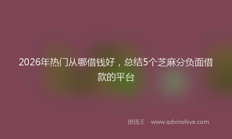2026年热门从哪借钱好，总结5个芝麻分负面借款的平台