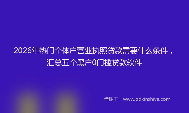 2026年热门个体户营业执照贷款需要什么条件，汇总五个黑户0门槛贷款软件