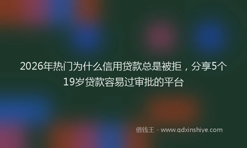 2026年热门为什么信用贷款总是被拒，分享5个19岁贷款容易过审批的平台