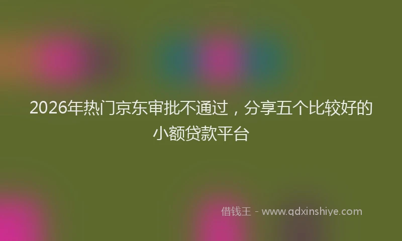 2026年热门京东审批不通过，分享五个比较好的小额贷款平台