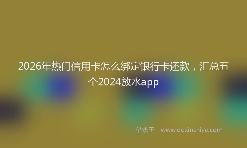 2026年热门信用卡怎么绑定银行卡还款，汇总五个2024放水app