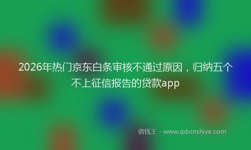 2026年热门京东白条审核不通过原因，归纳五个不上征信报告的贷款app