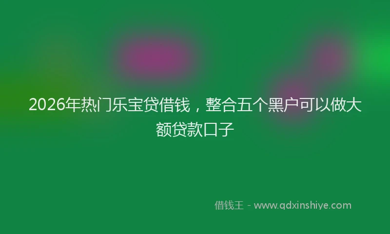 2026年热门乐宝贷借钱，整合五个黑户可以做大额贷款口子