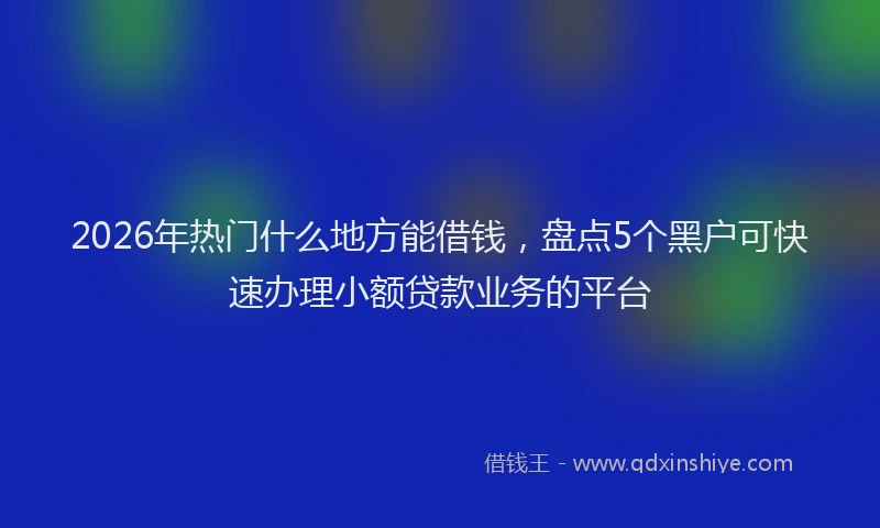 2026年热门什么地方能借钱，盘点5个黑户可快速办理小额贷款业务的平台