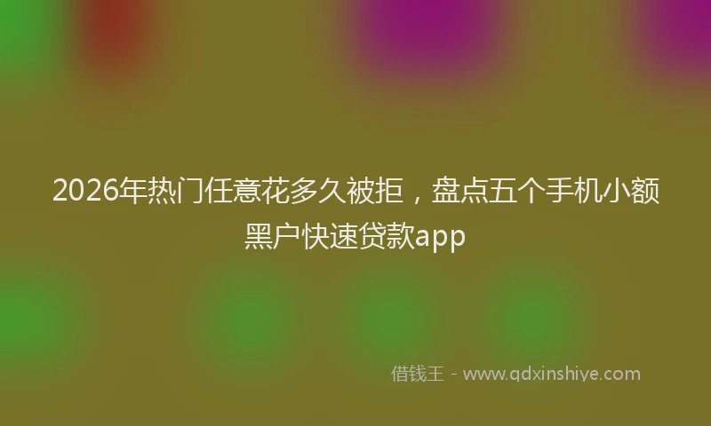 2026年热门任意花多久被拒，盘点五个手机小额黑户快速贷款app