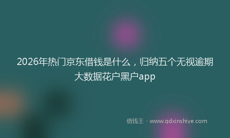 2026年热门京东借钱是什么，归纳五个无视逾期大数据花户黑户app