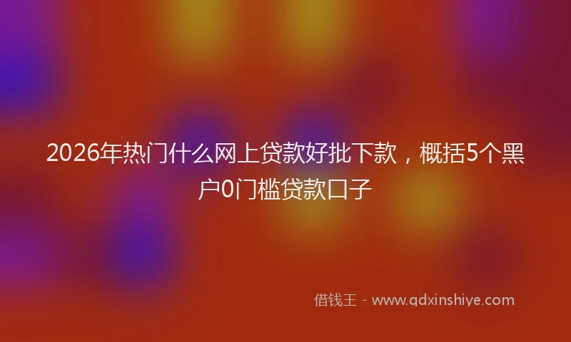 2026年热门什么网上贷款好批下款，概括5个黑户0门槛贷款口子