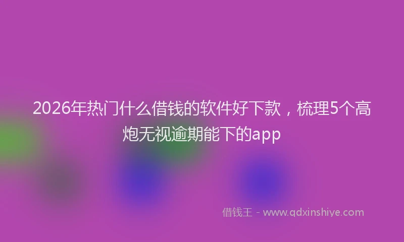 2026年热门什么借钱的软件好下款，梳理5个高炮无视逾期能下的app