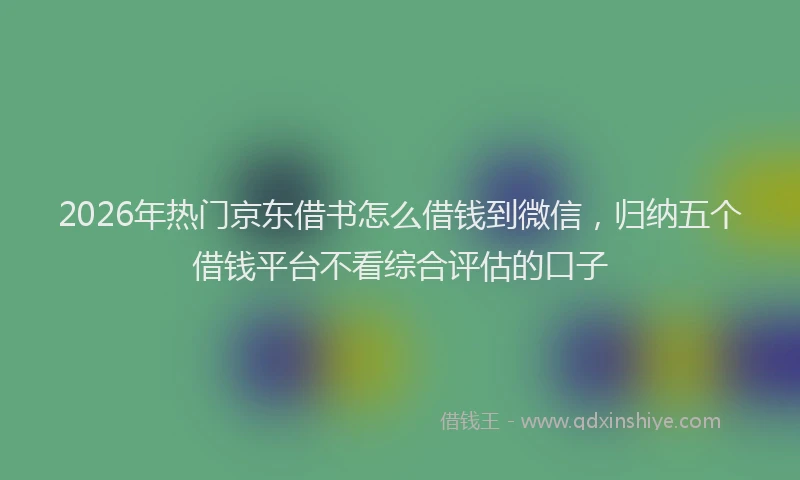 2026年热门京东借书怎么借钱到微信，归纳五个借钱平台不看综合评估的口子