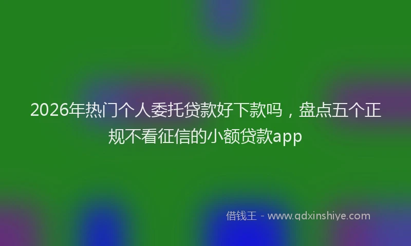 2026年热门个人委托贷款好下款吗，盘点五个正规不看征信的小额贷款app