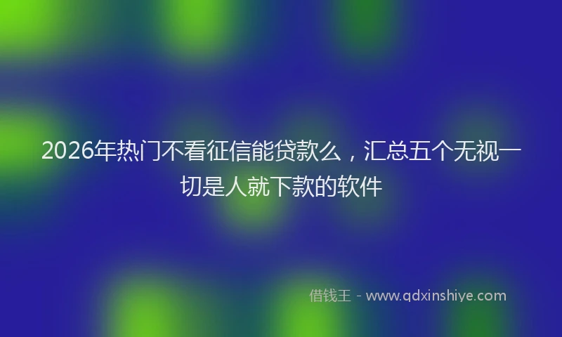 2026年热门不看征信能贷款么，汇总五个无视一切是人就下款的软件