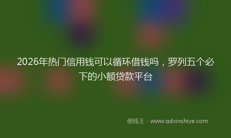 2026年热门信用钱可以循环借钱吗，罗列五个必下的小额贷款平台