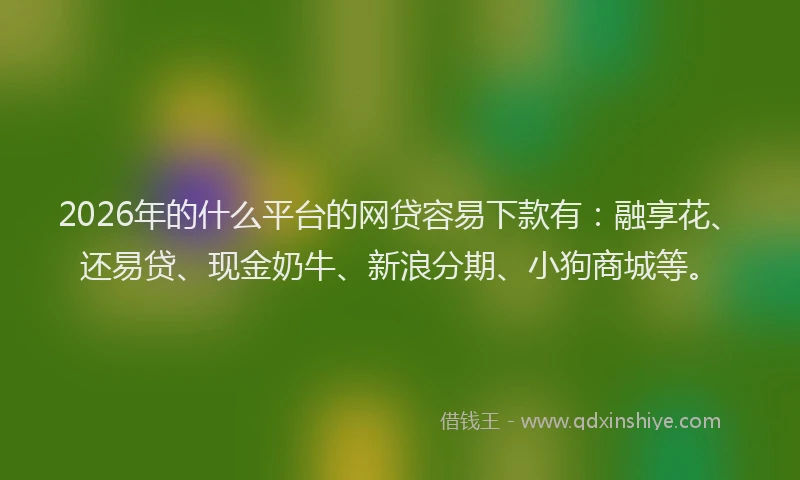 2026年的什么平台的网贷容易下款有：融享花、还易贷、现金奶牛、新浪分期、小狗商城等。