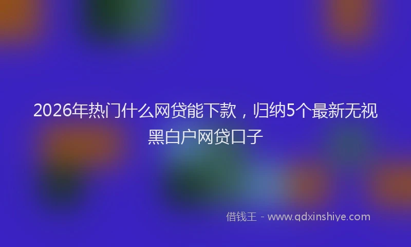 2026年热门什么网贷能下款，归纳5个最新无视黑白户网贷口子