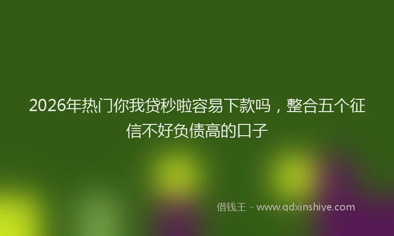2026年热门你我贷秒啦容易下款吗，整合五个征信不好负债高的口子