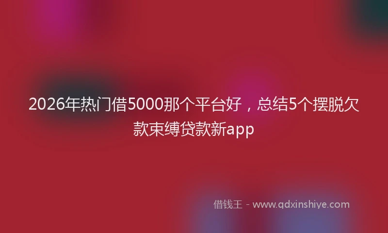 2026年热门借5000那个平台好，总结5个摆脱欠款束缚贷款新app