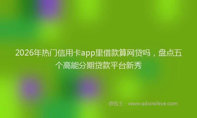 2026年热门信用卡app里借款算网贷吗，盘点五个高能分期贷款平台新秀