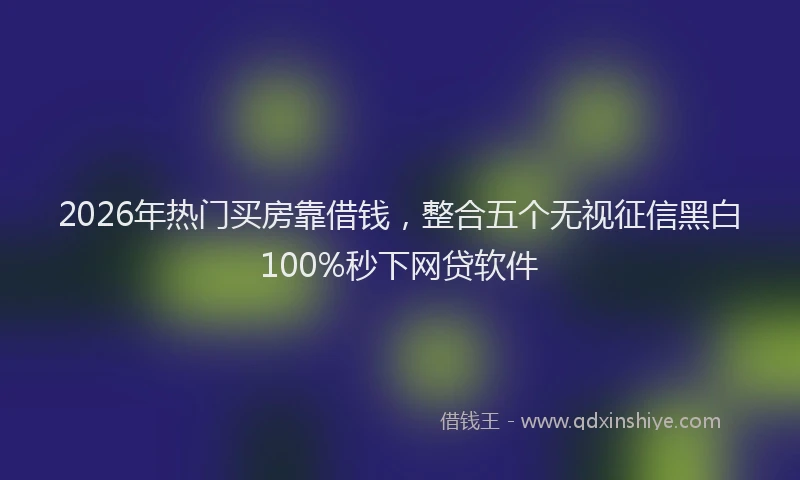 2026年热门买房靠借钱，整合五个无视征信黑白100%秒下网贷软件
