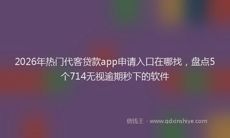 2026年热门代客贷款app申请入口在哪找，盘点5个714无视逾期秒下的软件