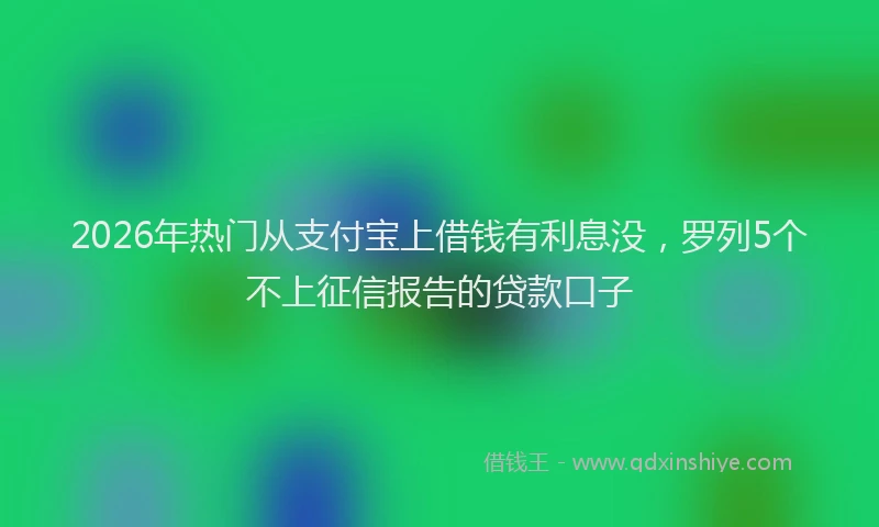 2026年热门从支付宝上借钱有利息没，罗列5个不上征信报告的贷款口子