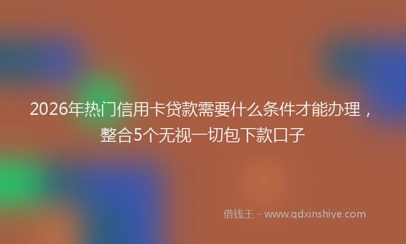 2026年热门信用卡贷款需要什么条件才能办理，整合5个无视一切包下款口子