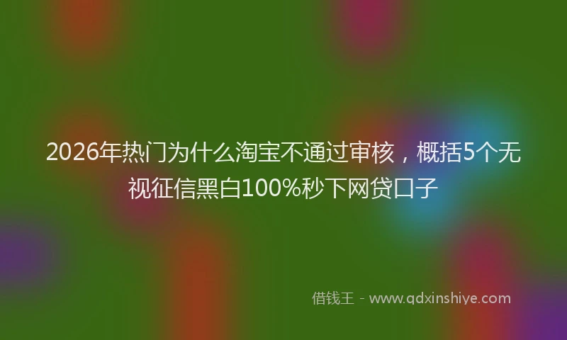 2026年热门为什么淘宝不通过审核，概括5个无视征信黑白100%秒下网贷口子