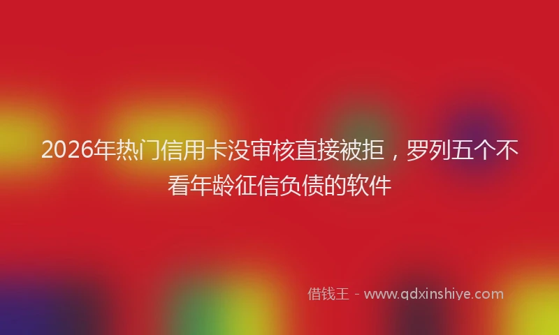 2026年热门信用卡没审核直接被拒，罗列五个不看年龄征信负债的软件