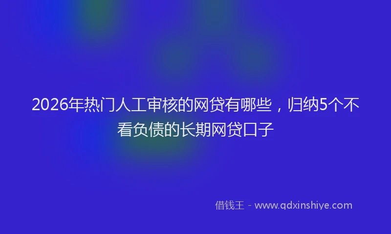 2026年热门人工审核的网贷有哪些，归纳5个不看负债的长期网贷口子
