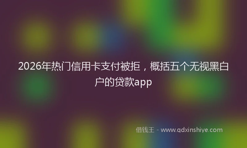 2026年热门信用卡支付被拒，概括五个无视黑白户的贷款app