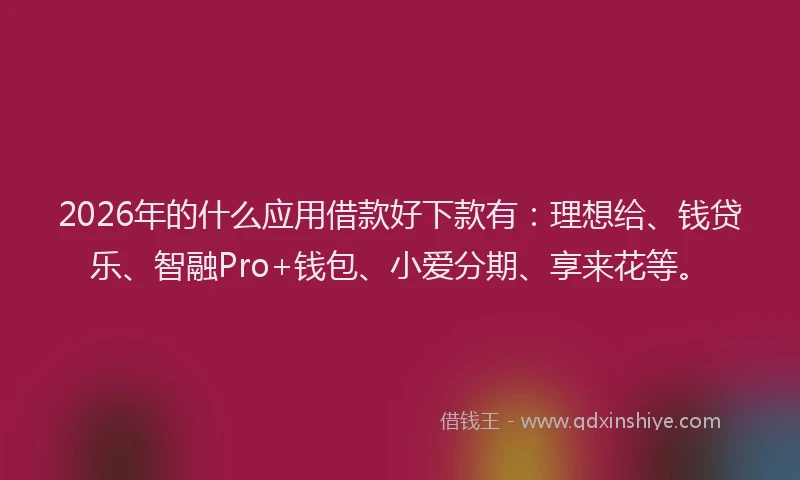 2026年的什么应用借款好下款有：理想给、钱贷乐、智融Pro+钱包、小爱分期、享来花等。