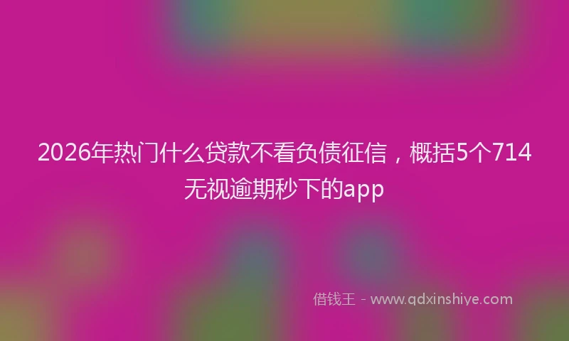 2026年热门什么贷款不看负债征信，概括5个714无视逾期秒下的app
